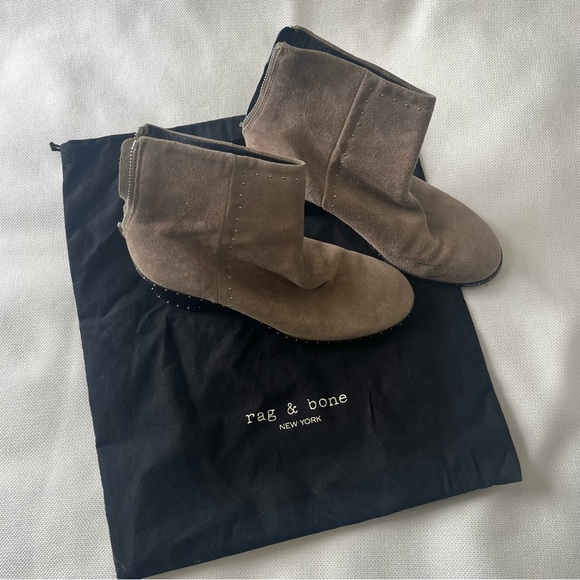 Rag and Bone Willow Gray Suede Boots Size 37 with Duster - Picture 7 of 8